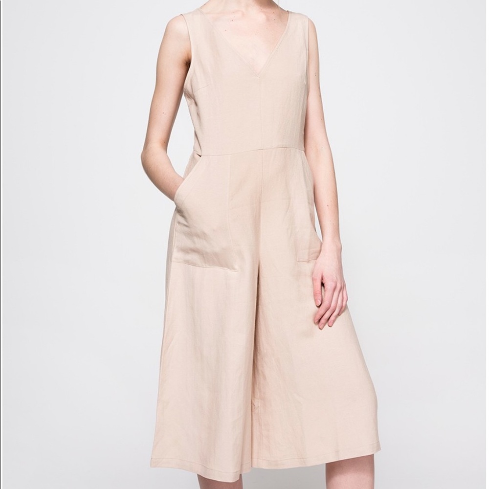 Linen Jumpsuit in Taupe
